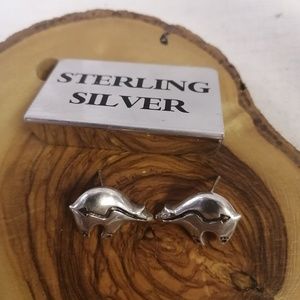 Navajo bear sterling silver earrings